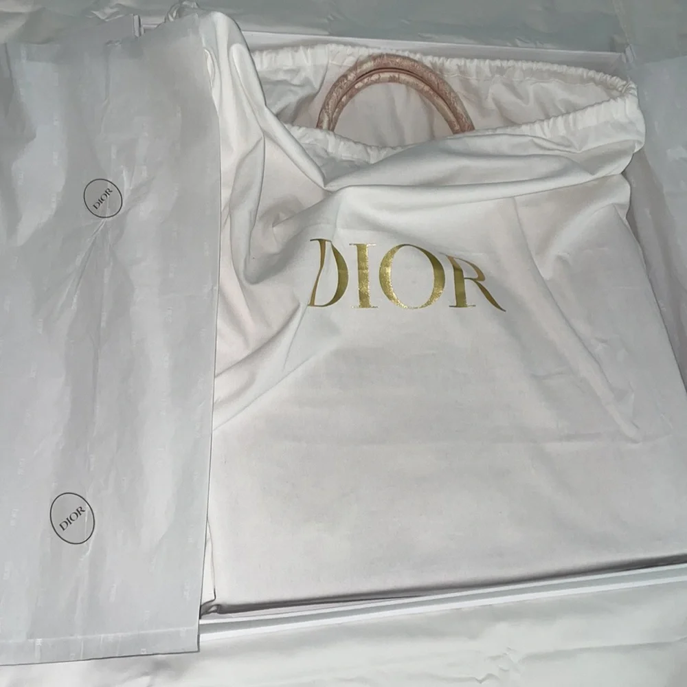 LARGE Dior Book Tote Pink Toile de Jouy Embroidery
